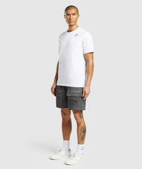 Heavyweight Washed Cargo Shorts - Black