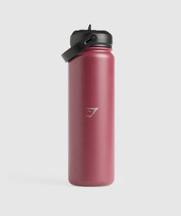 Metal Insulated Straw Bottle 700ml - Washed Berry Pink
