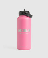 Metal Insulated Straw Bottle 1L - Sunset Pink