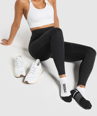 Tab Running Socks - White/Black