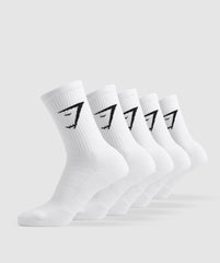 Crew Socks 5pk - White