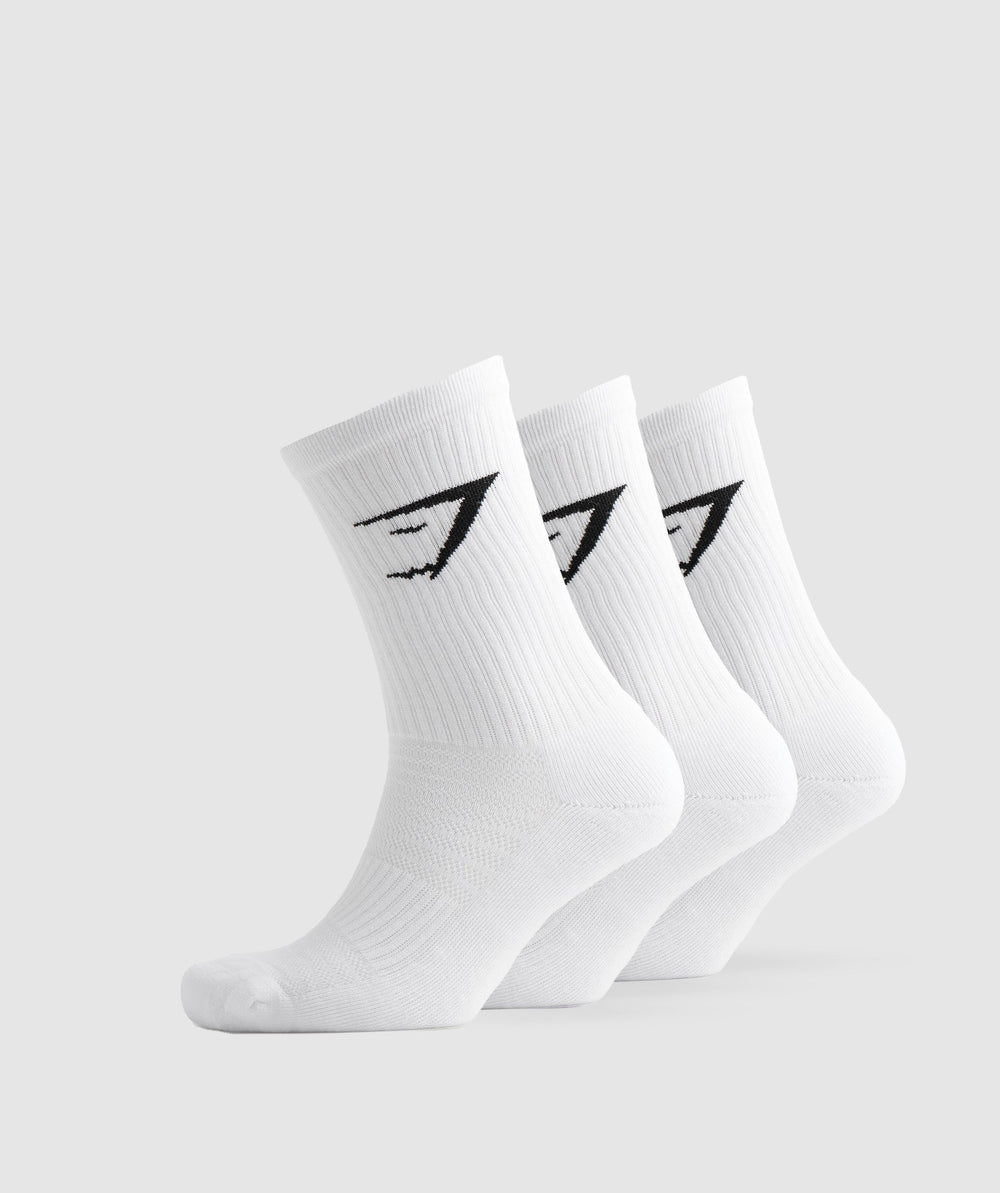 Crew Socks 3pk - White