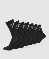 Crew Socks 7pk - Black