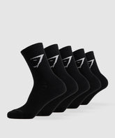 Crew Socks 5pk - Black
