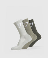 Crew Socks 3pk - Strength Green/Utility Green/Stone Grey