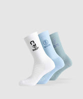 Character Crew Sock 3pk - White/Gentle Blue/Rest Blue