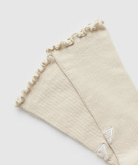 Frill Crew Single Sock - Cream Beige/Soft White