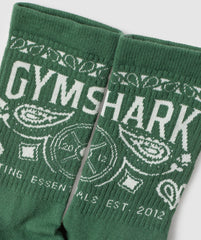 Bandana Crew Sock - Classic Green