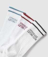 Lifting Club Graphic Crew 3pk - White/Black/Classic Blue/Sets Red
