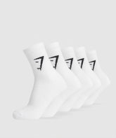 Midi Socks 5pk - White