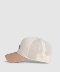 Wordmark Trucker Cap - Oat White/Deep Fawn Brown