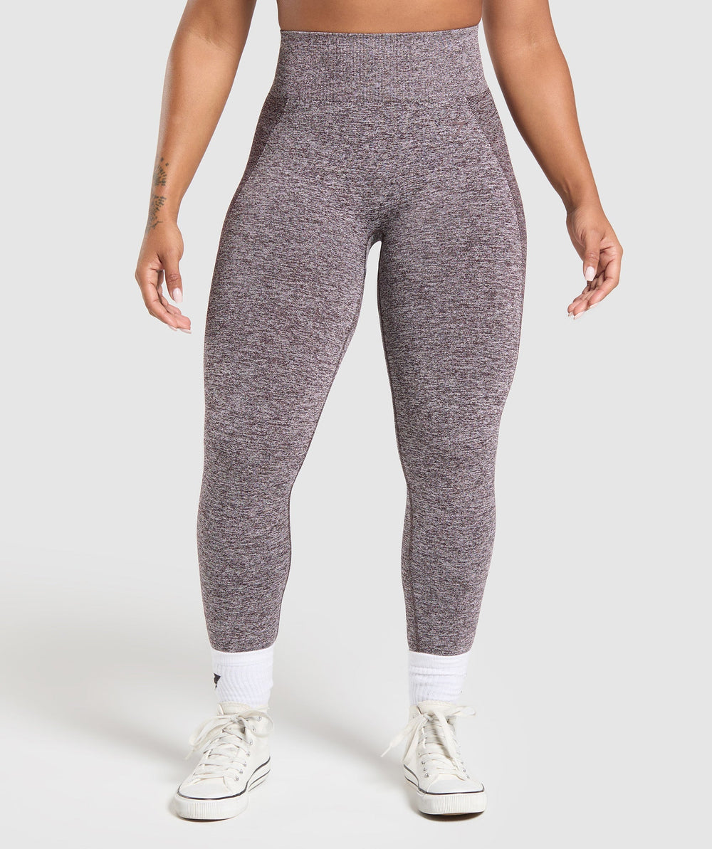 Flex High Waisted Leggings - Plum Brown/White Marl
