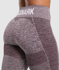 Flex High Waisted Leggings - Plum Brown/White Marl