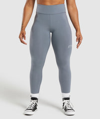 Lifting Logo Leggings - Iron Blue