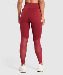 Everyday Mesh Leggings - Reps Red