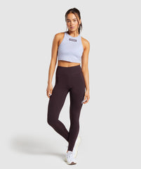 Block Cotton Leggings - Plum Brown