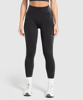 Caged Seamless Leggings - Black/Graphite Grey