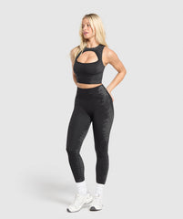 Caged Seamless Leggings - Black/Graphite Grey