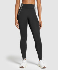 Stitch Feature Leggings - Black