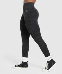Adapt Camo Seamless Leggings - Black/Asphalt Grey