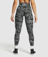 Legacy Printed Regular Leggings - Pitch Grey