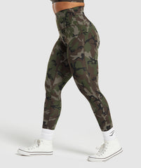 Legacy Printed Regular Leggings - Archive Brown