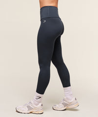 Training Foldover Leggings - Heavy Blue
