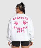 Barbell Hearts Oversized Sweatshirt - White