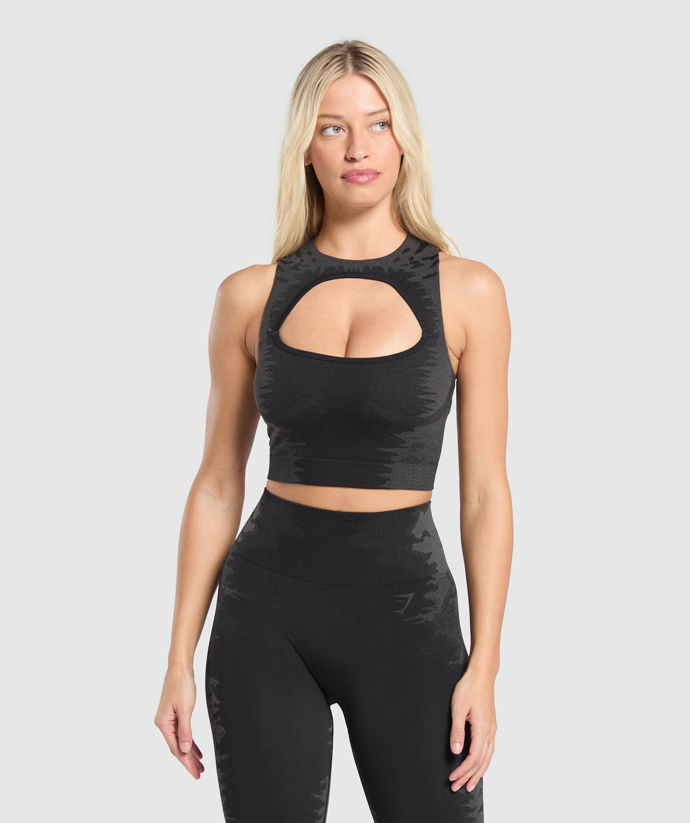 Caged Seamless Tank With Shelf - Black/Graphite Grey