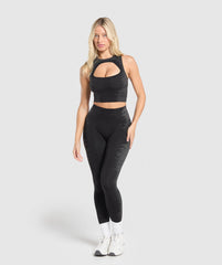 Caged Seamless Tank With Shelf - Black/Graphite Grey