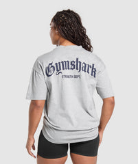 Strength Department Graphic T-Shirt - Light Grey Marl