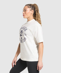 Lifting Girl Graphic Oversized Tee - Soft White
