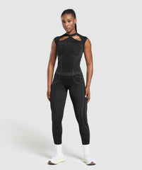 Apex Seamless Midi T-Shirt - Black/Graphite Grey