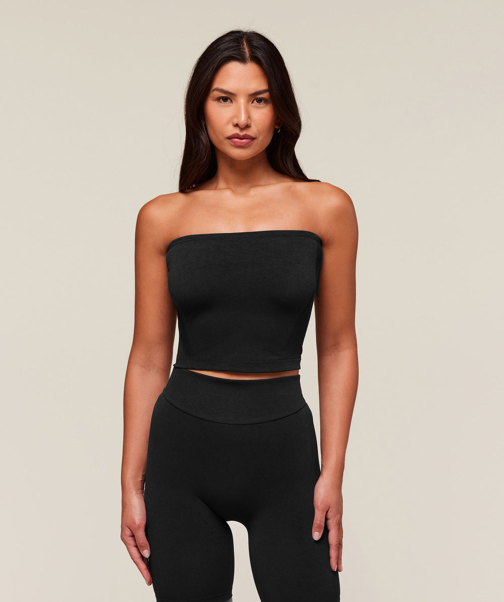 everywear Warp Knit Tube Top - Black