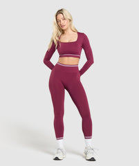 Contrast Seamless Crop Top - Strong Pink