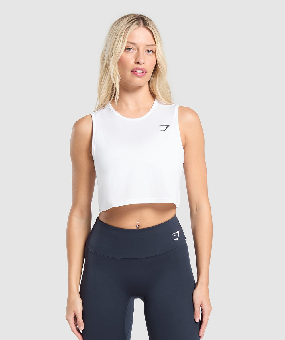 Training Crop Tank - White