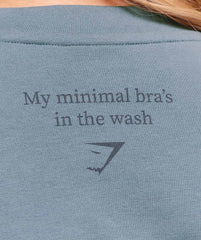 Minimal Bra Graphic Oversized T-Shirt - Iron Blue