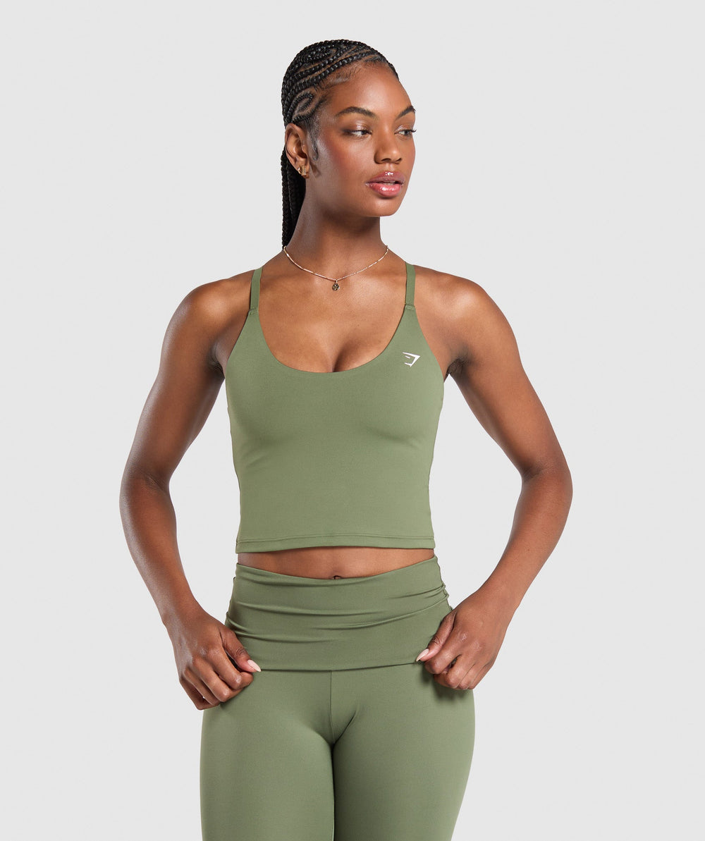 Training Cami Tank With Shelf - Core Olive