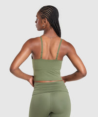 Training Cami Tank With Shelf - Core Olive