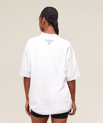 Minimal Bra Graphic Oversized T-Shirt - White