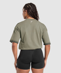 Gains Washed Heavyweight Cotton T-Shirt - Base Green/Strength Green