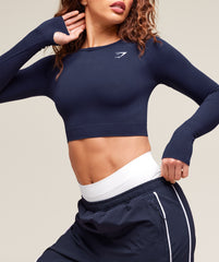 Vital Crop Top - Heavy Blue Marl