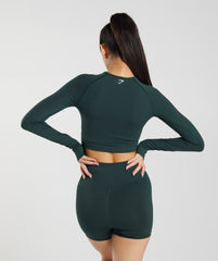Vital Crop Top - Woodland Green Marl