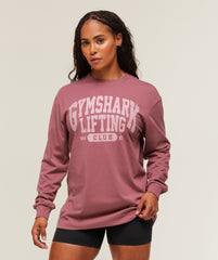 Lifting Club Graphic Oversized Long Sleeve T-Shirt - Reset Pink