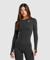 Vital Long Sleeve Top - Black Marl