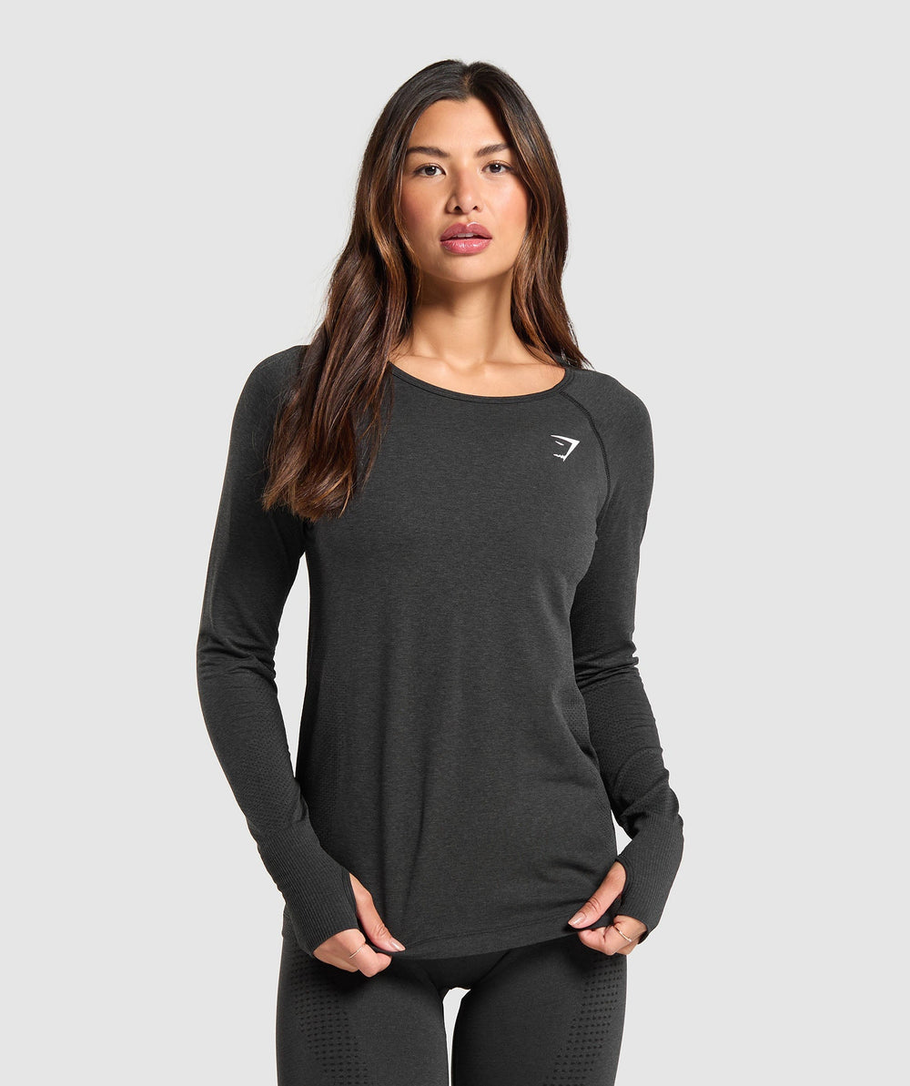 Vital Light Long Sleeve Top - Black Marl