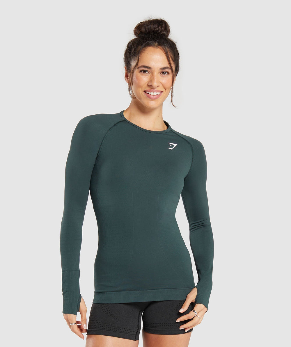 Vital Long Sleeve Top - Woodland Green Marl