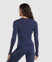 Vital Long Sleeve Top - Heavy Blue Marl