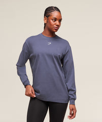 Trace Graphic Long Sleeve Top - Weighted Purple