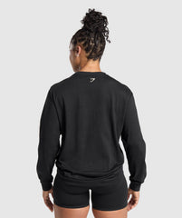 Lifting Essentials Graphic Long Sleeve Top - Black